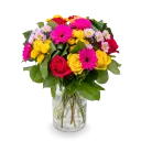 Bouquet with roses and germinis